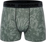 Mens Boxer Shorts Comfortable Breathable 95% Cotton 5% Elastane Lining 100% Cotton Grey Bush Print F