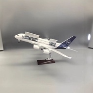 46cm New Hansa A380 Double Door Airbus A380 German Hansa Airlines with Light Simulation Airbus Airbu