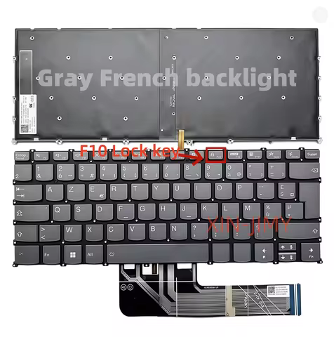 Keyboard for Lenovo IdeaPad 3 14ABA7 14IAU7, 5 14ABA7 Flex 5-14AL/14ARE05/14IIL05/14ITL05 French bac