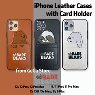 JEA  We Bare Bears Card Holder Leather iPhone14 Pro Max 13 Pro Max iPhone12 Pro Max iPhone11 pro max Xs max XR X Phone case cover