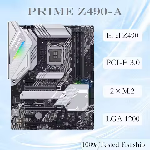 For ASUS PRIME Z490-A Motherboard 128GB LGA1200 DDR4 ATX Intel Z490 Mainboard 100% Tested Fully Work