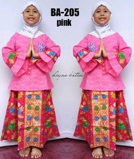 setelan baju muslim anak perempuan warna pink BA-205