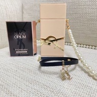 YSL專櫃化妝袋(奶茶)套裝配珍珠鏈包安裝
