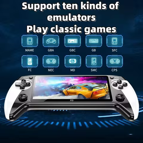 X9 handheld game console retro game console classic video game screen TV 5.5-inch connection 30000+I
