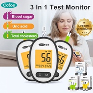 Cofoe 3in1 Multi function Uric Acid Cholesterol Blood Glucose Meter Diabetes Uric Acid Test Kit Bloo