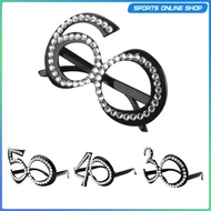 [Beauty] 30th 40th 50th 60th Funny Glitter Diamante Birthday glasses for party Novelty Eyewear Acces