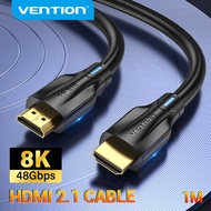 Vention HDMI 2.1 Cable 8K 60HZ 4K 120HZ 2K 144Hz 48Gbps Ultra High Speed 3D HDR hmdi Cable for Computer Laptop PC Monitors Projector camera cctv Network smart TV Box Switch PS5 PS4 Video Gold Plated Cable HDMI to HDMI Extender connector 1m 1.5m 2m 3m 5m