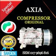 PERODUA AXIA ORIGINAL SANDEN SD COMPRESSOR/ KOMPRESOR (CAR AIRCOND SYSTEM)