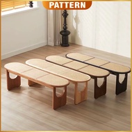 PATTERN 3 Seater Solid Wood Rattan Bench Chair / Rattan Dining Chair / Long Stool Household Living R