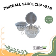 (50 Pcs) Thinwall Plastic Sauce Cup 60 ML Thinwall Plastic Sauce Container 60 ML / Sauce Cup Contain