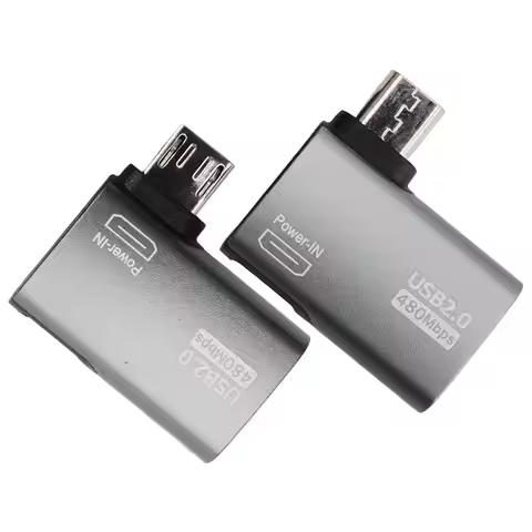 Hot Sale 2Pcs OTG Adapter For Fire TV Stick 90 Degree Left/Right Angle Micro-USB To USB OTG Adapter 