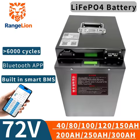 RangeLion-24S Lithium Lifepo4 Battery Pack 72V Variable Capacity Bluetooth App BMS 5000W-10000W for 