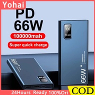 100000mAh Power Bank PD 66W Super Fast Charge Power Bank   Mobile Phone Flash Charge Powerbank