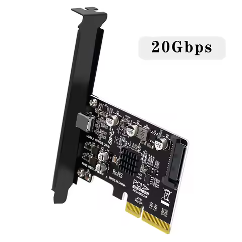 USB PCIE Card Type C PCI-Express 4X to USB 3.2 Gen 2X2 (20Gbps) ASM3242 Chipset for Windows