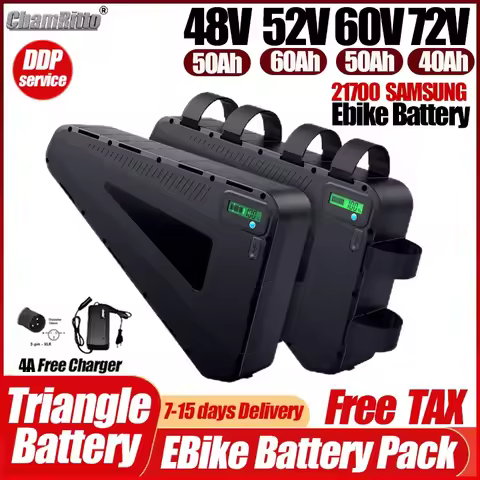 36v 52v Electric Bicycle 60v 72v Triangle battery 48v cham-rider 30 40ah 50ah 60ah lithium battery 2