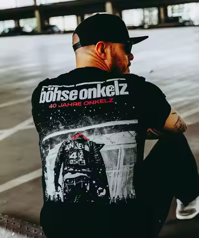 Böhse Onkelz 40 Year T-shirt Gehasst Verdammt Vergöttert II Peripheral Oversized Y2k Casual Cotton M
