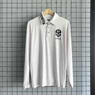 PXG Longsleeve Poloshirt in White PXG Golf Long Sleeve Collar T-Shirt/