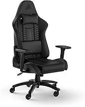 CORSAIR TC100 RELAXED Leather Black Gaming Chair Office Chair with Leather Cushion/Removable Memory