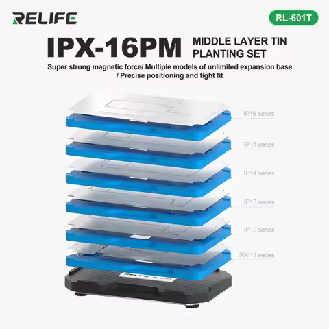 RELIFE RL-601T IPX-17PM 31 in 1Motherboard Middle layer tin planting set 3D BGA Reballing Stencil Re