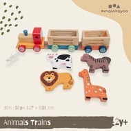 KAYU Wooden Animals Train - premium Wooden Beam Train Toy
