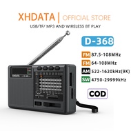 XHDATA D-368 FM AM SW Portable Stereo Radio 2022 New Mini Bluetooth Radio