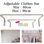 Clothes Bar White 60-90 cm / Palang Penyidai Besi Gantung Baju Sangkut Baju Ikea Mulig