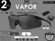 Wiley-X VAPOR 2 Lans Frame Matte Black {Clear Smoke Grey}{3501}