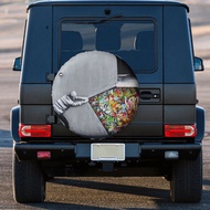 [JUKI] Banksy เปิด4WD ฝาครอบยางกราฟฟิตี4X4ที่กันขอบล้ออะไหล่รถพ่วงสำหรับ Jeep Grand Cherokee 14 "15"