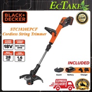 [ECTAKE] BLACK & DECKER STC1820EPCF Cordless Grass Trimmer 18V String Trimmer (INCLUDED 1PC Battery 