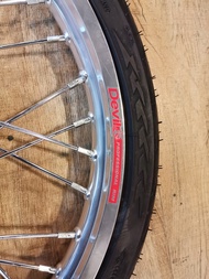 ชุดล้อขอบ 17 นิ้ว 1.40x17 ดุมกระจกพร้อมยางนอกลายไฟ+ยางใน ใส่ Click110 Scoopy-i Click 125i PCX125-150