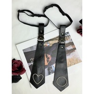 Jk Bow Tie dk Tie Leather Punk Style Metal Men Women Free Neck Hardware Diamond-studded Preppy Style