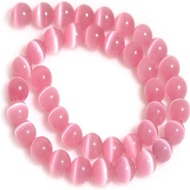 LILY Manik-manik Kucing, Manik-Manik Pink 8mm, 96pcs Manik-Manik Bulat