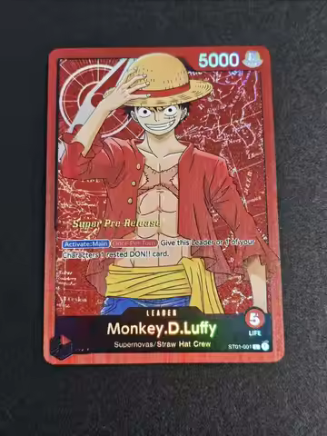 DIY One Piece OPCG English version homemade card Luffy red comic texture flash card craft real card 