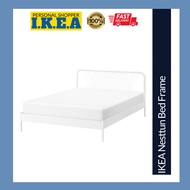 IKEA Nesttun Bed Frame Single Queen King White Stainless Steel Besi Putih Katil