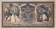 (repro) uang Hindia-Belanda 25 gulden, wayang DJB 1939 (ada watermark)
