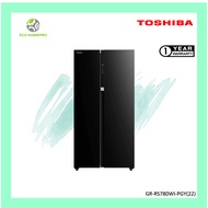 Toshiba 623LL 2 Door Inverter Refrigerator GR-RS780WI-PGY(22) (black glass)