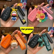 New Style 2022 Proton X50 X70 Car Key Cover Silicone Cartoon Car Plate  Keychain car accessories