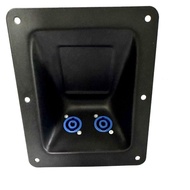 2-hole concave speakon plate + 2 4 pin female speakon sockets 2-hole speakon plate/ with 2 units of 
