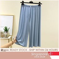 [SG SELLER] Women Pants Modal pocket mid Waist Loose Short pant plain Casual plus size Running yoga 