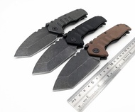 JSSQ Tactical Folding Knife 9Cr18Mov Blade Army Outdoor Survival