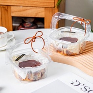 450ML FLOWER HANDLE CAKE BOX TRANSPARENT Bekas Kek Plastik Bekas Plastik Botol Biskut Food Packing B