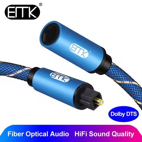 Optical Cable, EMK Toslink Cable Male to Female Digital Audio Optical Extension Cable for Speaker Am