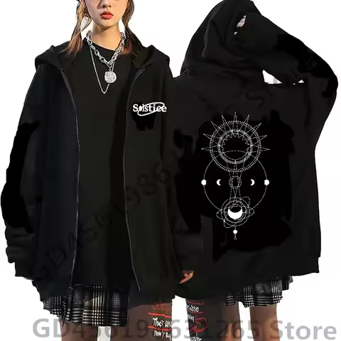 New TV Series คาธ The Eclipse First Khaotung Cosplay Black Hoodie Cool Zipper Sweatshirt Winter Warm