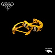 SMS DEEN Clip Earrings, ±2.9GM - Gold 916 Emas - Subang Katup  (Info: ±1.2x0.4CM - 2.42GM)