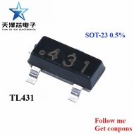New TL431 SMD 431 voltage regulator transistor SOT-23 0.5% accuracy