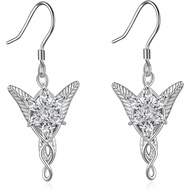 Anting-anting Arwen Evenstar/Elven Leaf Drop, Anting-anting Lord of The Ring dengan Cubic Zirconia, 