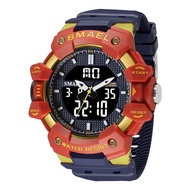 SMAEL 8080 Shock Resistant Sport Watch Men Waterproof Dual Time Analog LED Digital Watch