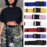 Fashion Tactical Multi-color Vintage Unisex Canvas Waist Belt Plastic Belt Buckle Canvas Belt Adjustable Belt for Girl