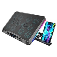 Cool Cold 12 Turbofan Laptop Cooling Pad for 12.1-17.3 inch Laptop with 5 Height Stands Phone Holder RGB Laptop Cooler