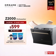 Dreame Z2000 Dishwasher | PTC Hot Air Drying | UV Sterilization | 72°C Hot Dual Spray | Compact Tabl